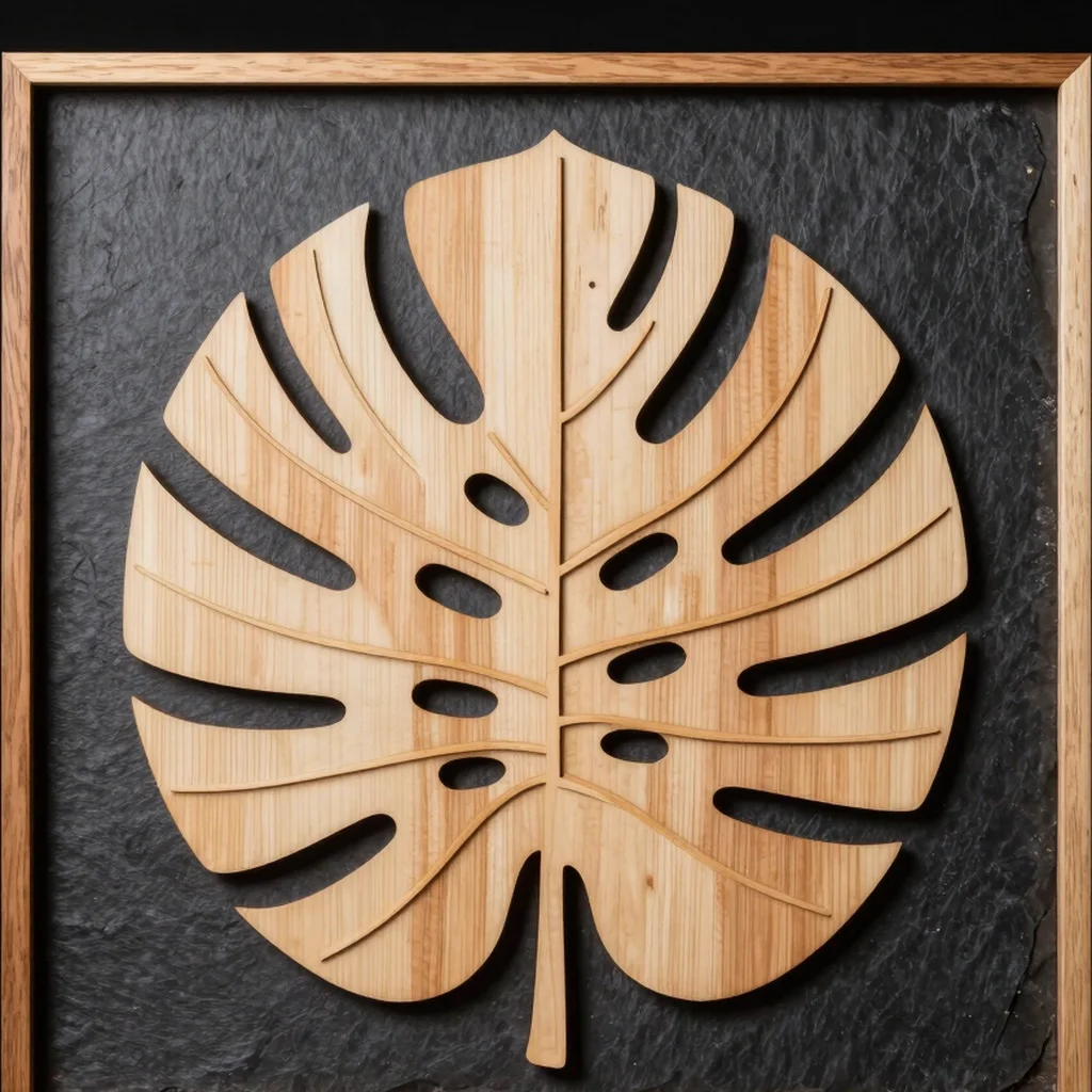 Geometric Monstera Leaf Wall Art