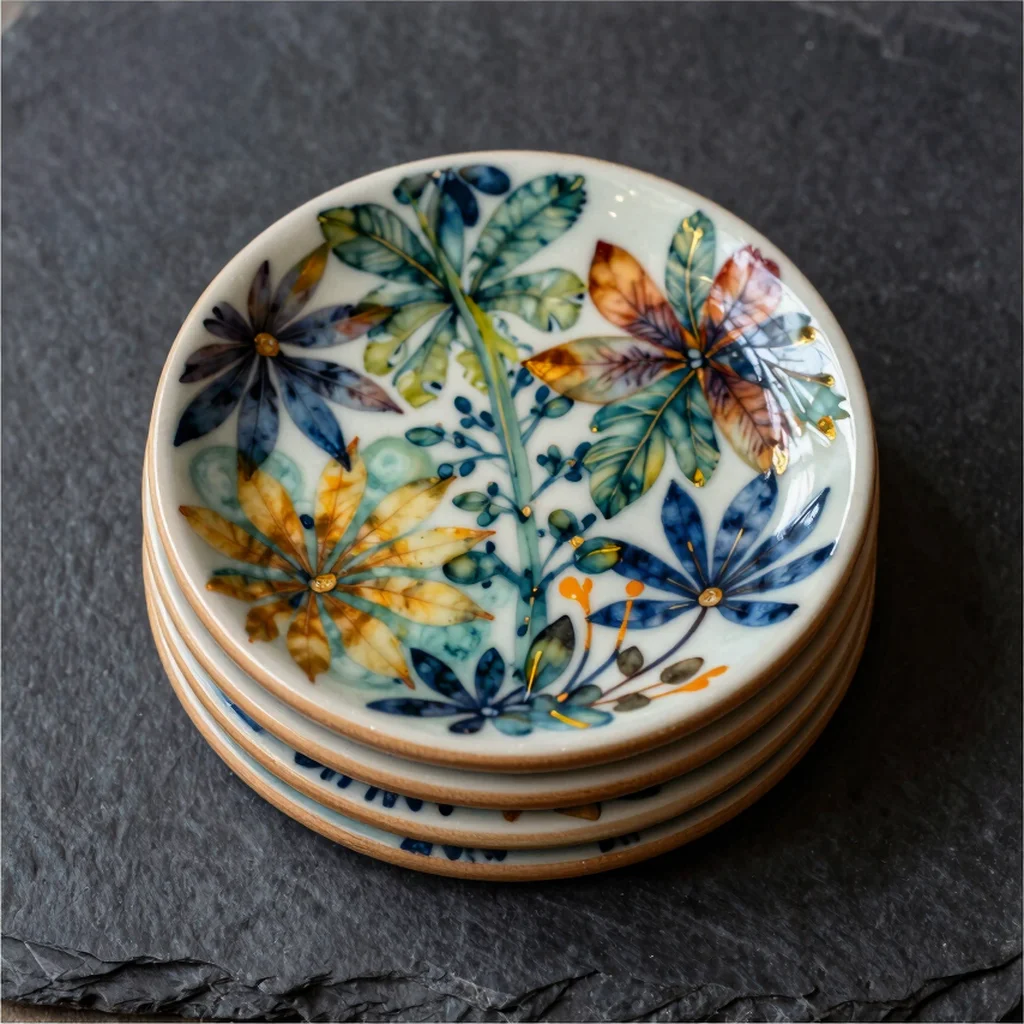 Botanical Marble Sublimation Coaster Set